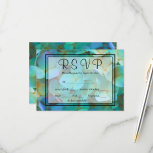 Aquamarin-blaugelbe Hydrangeas-Blume RSVP Karte