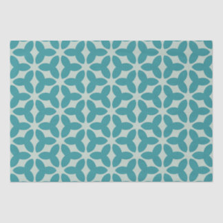 Aquamarin Blossom Symmetry Pastel Seidenpapier