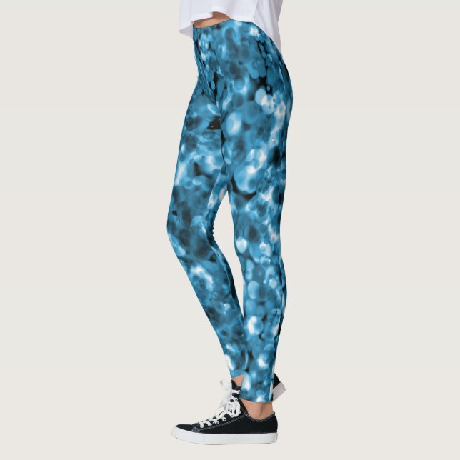 Aquamarin Blue Abstrakt Bubble Leggings (Links)