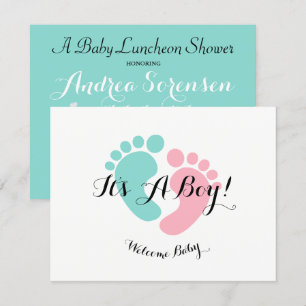 Aquamarin Blue Baby Reveal Baby Shower Einladung