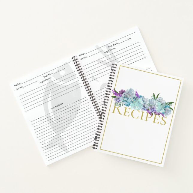 Aquamarin Blue Bouquet Kitchen Dusche Persönliches Notizbuch (Innenseite)