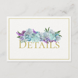 Aquamarin Blue Bouquet Wedding Suite Empfang Detai Begleitkarte