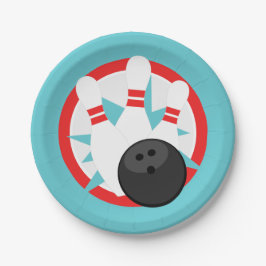 Aquamarin Blue Bowling Button Paper Teller