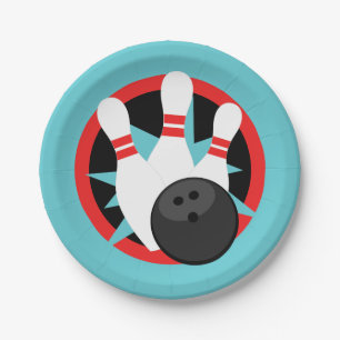 Aquamarin Blue Bowling Button Paper Teller