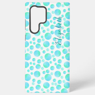 Aquamarin Blue Bubbles Sommer Moderner Individuell Samsung Galaxy Hülle