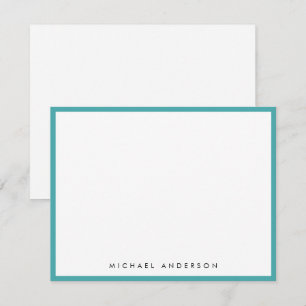 Aquamarin Blue Classic Border Correspondence Mitteilungskarte