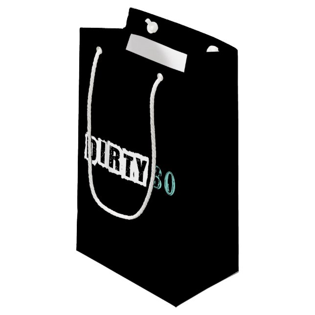 Aquamarin Blue Dirty 30 Party Kleine Geschenktüte (Vorderseite Schrägansicht)