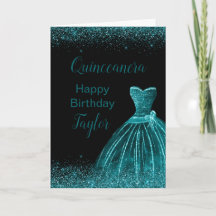Aquamarin Blue Dress Imitate Glitzer Quinceanera