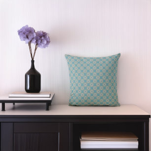 Aquamarin Blue Elegance Geometric Throw Kissen