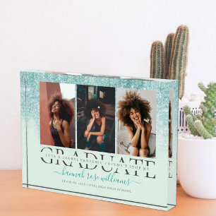 Aquamarin Blue Glitzer   Pandemic Graduate Foto Bl