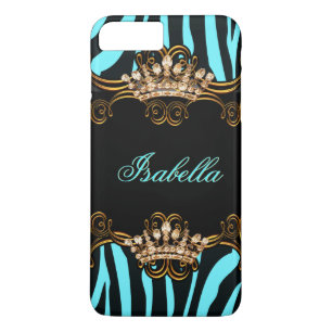 Aquamarin Blue Gold Bronze Tiara Crown Zebra Case-Mate iPhone Hülle