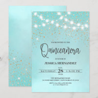 Aquamarin Blue Gold Glitzer Glitzern Lights Quince