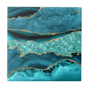 Aquamarin Blue Gold Marmor Aqua Türkis Keramik Til Fliese