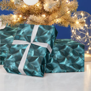 Aquamarin Blue Green Abstrakt Glam Geschenkpapier