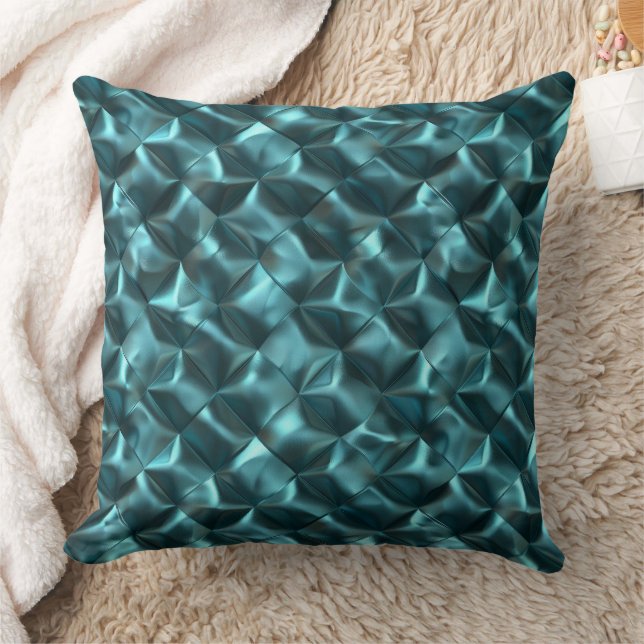 Aquamarin Blue Green Abstrakt Glam Kissen (Decke)