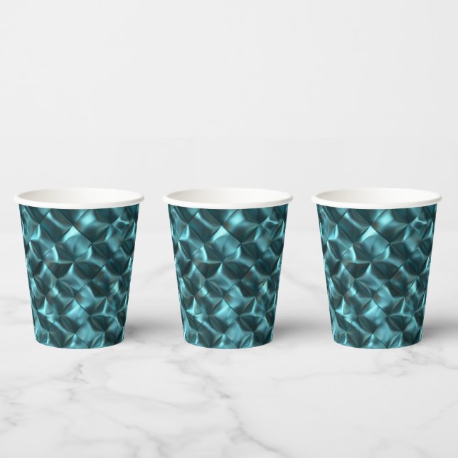 Aquamarin Blue Green Abstrakt Glam Pappbecher (Multi)