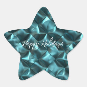 Aquamarin Blue Green Abstrakt Glam Stern-Aufkleber
