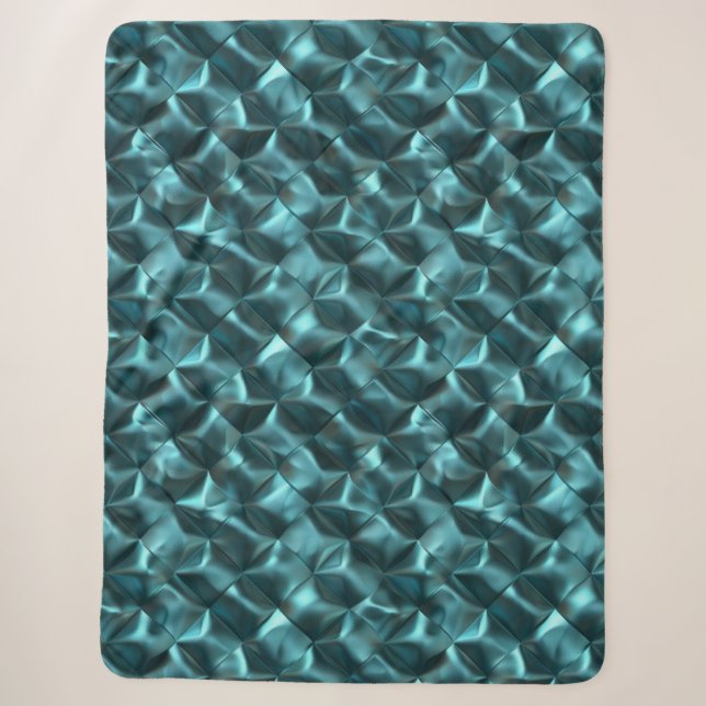 Aquamarin Blue Green Abstrakt Glam Weihnachten Sherpadecke (Vorderseite)