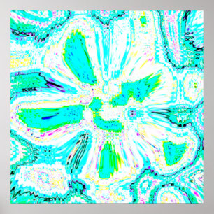 Aquamarin Blue Green Abstrakte Muster farbenfrohe  Poster