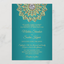 Aquamarin Blue Green Mandala Gold Indische Hochzei
