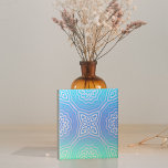 Aquamarin Blue Green Silver Ombre Arabesque Geomet Fliese<br><div class="desc">Einzigartiges Design der dekorativen Keramik mit einem nahtlosen geometrischen Muster in den Farbtönen Silber und aquamarin,  Grün,  Blau.</div>