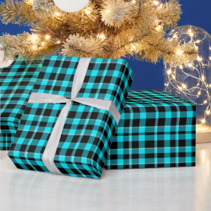 Aquamarin Blue Kariert Jedem Anlass Geschenkpapier