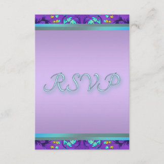 Aquamarin Blue Lila UAWG Template RSVP Karte