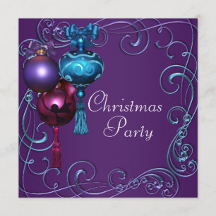 Aquamarin Blue Lila Weihnachts-Party Einladungen