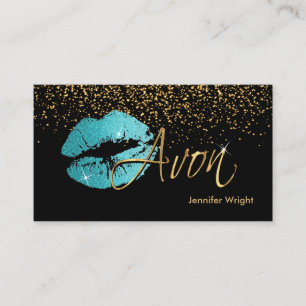 Aquamarin Blue Lips - Avon Visitenkarte