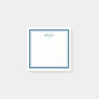 Aquamarin Blue Minimalistisch Simple Monogram Two