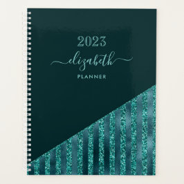 Aquamarin Blue Modern Trendly Glam Glitzer Persona Planer
