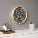 Aquamarin Blue Ochre Brown Angesagt Bohemisch Bali Uhr<br><div class="desc">Schönes zeitgenössisches aquamarines Mosaikbild in Blau, Beige und Ockerbraun. Dekoratives Motiv, das auf einer Vielzahl von stilvollen Produkten und passenden Dekorakzenten und Accessoires von Zuhause erhältlich ist. Ein originelles Design für die Innendekorateure oder für diejenigen, die Liebe für ihr Elternschlafzimmer, Kinderzimmer, Wohn- oder Familienzimmer, Frauenhöhle oder -schuppen, Uni-Studentenwohnheim, Condo, Studio...</div>