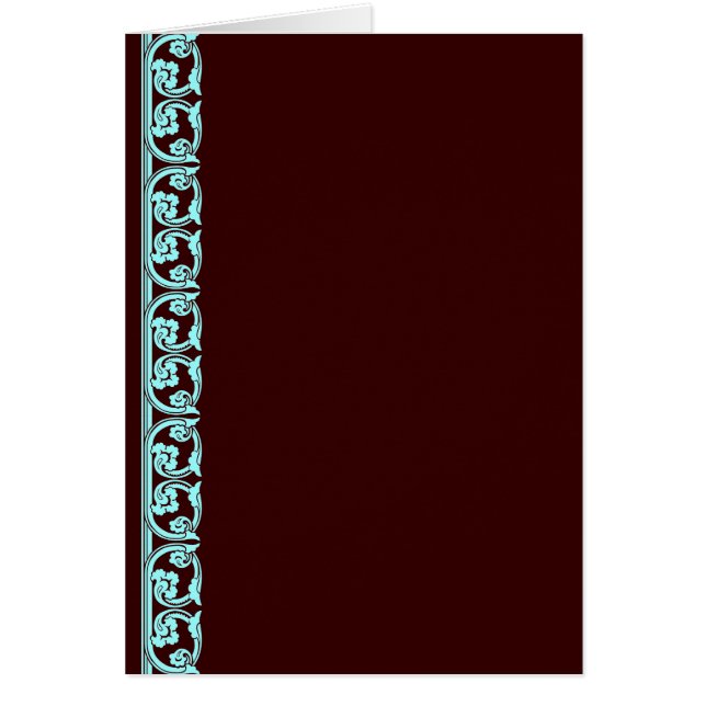 Aquamarin Blue on Chocolate Gothic Blank Art Card (Vorne)