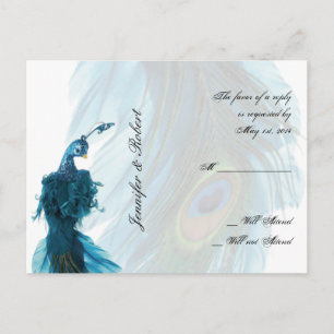Aquamarin Blue Peacock Plume UAWG Postkarte