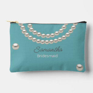 Aquamarin Blue Pearl Necklace Zubehörtasche