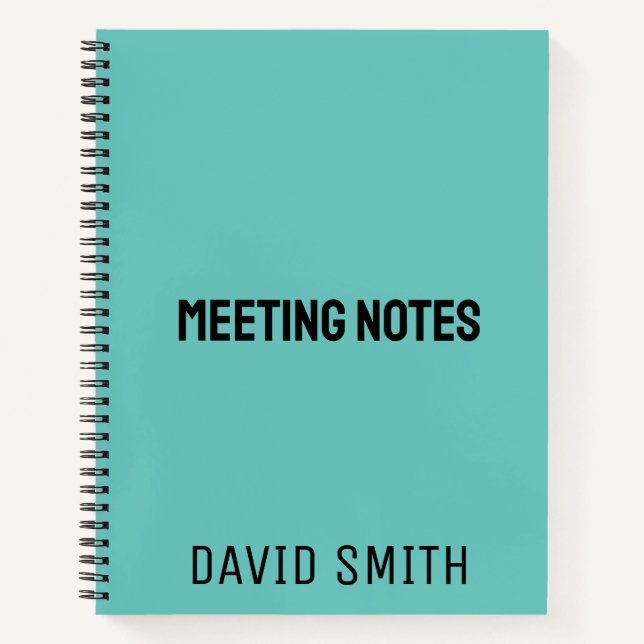 Aquamarin Blue Personalisiert Sketchbook mit Name Notizbuch (Vorderseite)