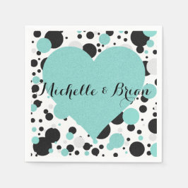Aquamarin Blue Polka Dot Party Cocktail Napkins Serviette