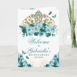 Aquamarin Blue Princess Tiara Quinceanera Programm
