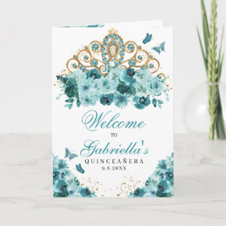 Aquamarin Blue Princess Tiara Quinceanera Programm