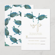 Aquamarin Blue Sea Turtles Gold Beach Hochzeit UAW