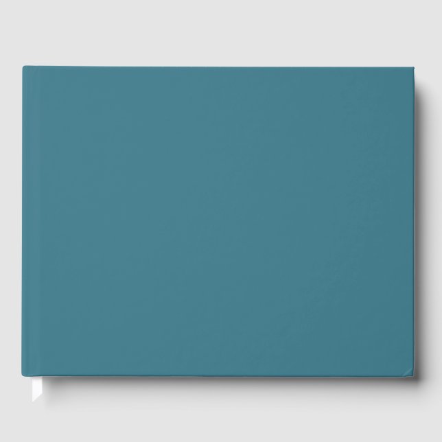 Aquamarin Blue Solid Color Gästebuch (Vorderseite)