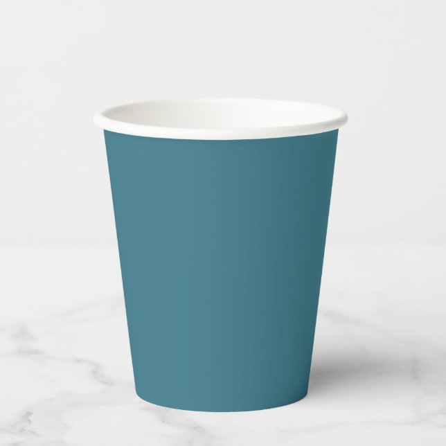 Aquamarin Blue Solid Color Pappbecher (Vorderseite)
