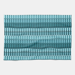 Aquamarin Blue Stylish Modernes, Abstraktes Streif Geschirrtuch