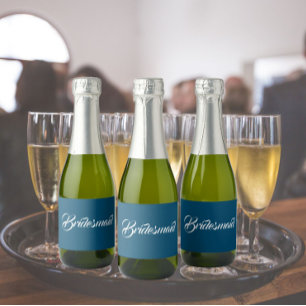 Aquamarin Blue Stylized Script Wedding Bridesmaid