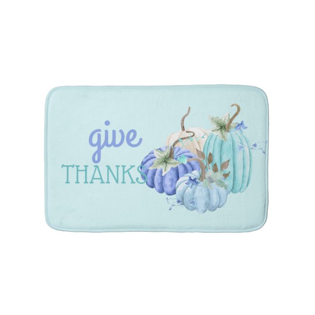 Aquamarin Blue Türkise Pumpkin Herbst Badematte (Vorderseite)