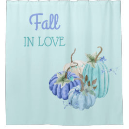 Aquamarin Blue Türkise Pumpkin Herbst Duschvorhang