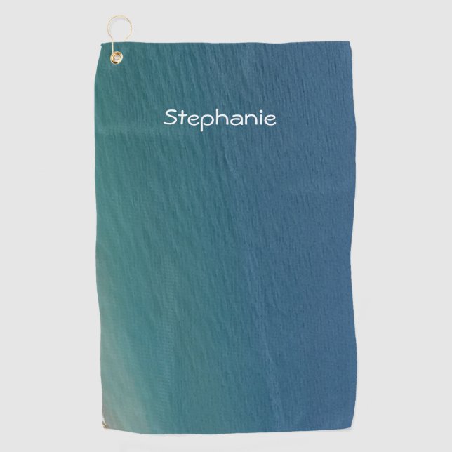 Aquamarin Blue Water Abstrakt Monogram Name Beach Golfhandtuch (Vorderseite)