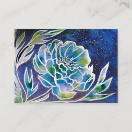 Aquamarin Blue Watercolor Blume Elegante Künstleri Visitenkarte