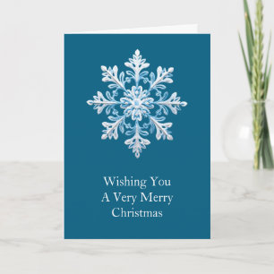 Aquamarin Blue White Christmas Snowflakes Karte