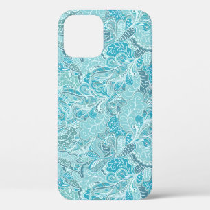 Aquamarin Blue White Elegante Paisley Pattern title_seo2